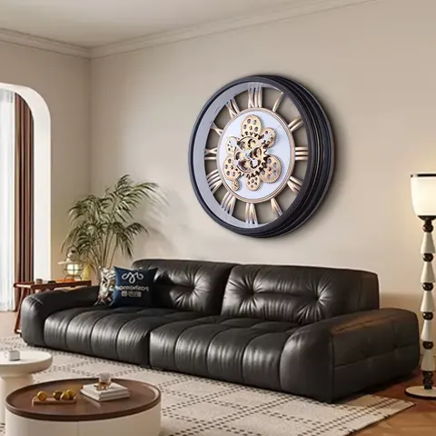 American Advanced Sensing Gear Large Machinery Modern Clock Decorative Painting Home Decor Wall Clock