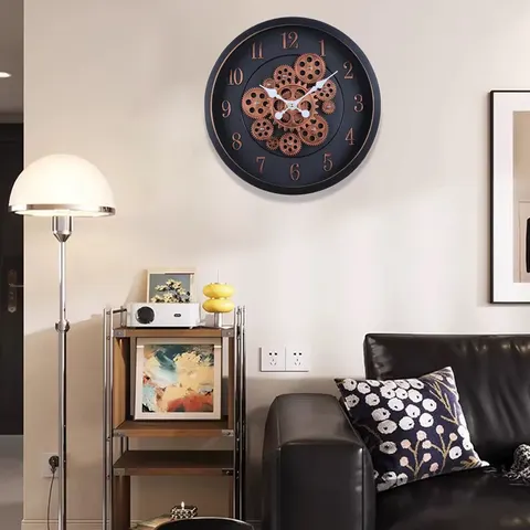 Ancient Style Living Room Advanced Sense Gear Modern Clock Decorative Painting Home Decor Wall Clock