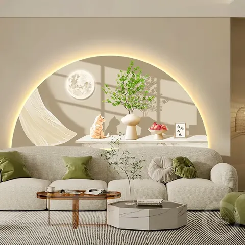 Arched Shape Sofa Background Wall Art Home Decor Painting UV Print LED Decor Painting