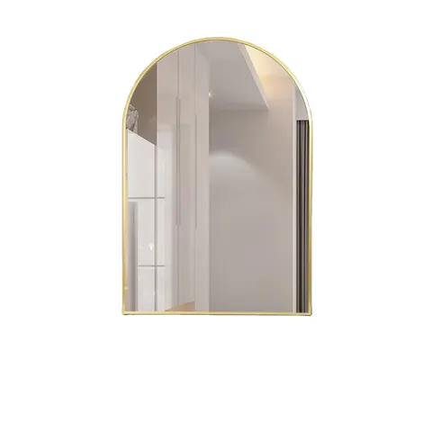 Arched Wall Mirror in the Bathroom, Mirror on the Wall, Bedroom Vanity Mirror, Metal Frame Room Mirror