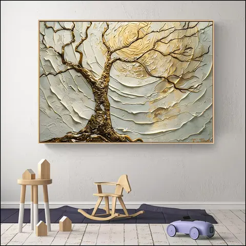 Art Abstract Trees Hand-painted Wall Decoration Painting Modern Living Room Porch Dining Room Background Wall Painting