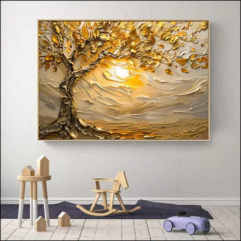 Art Abstract Trees Hand-painted Wall Decoration Painting Modern Living Room Porch Dining Room Background Wall Painting