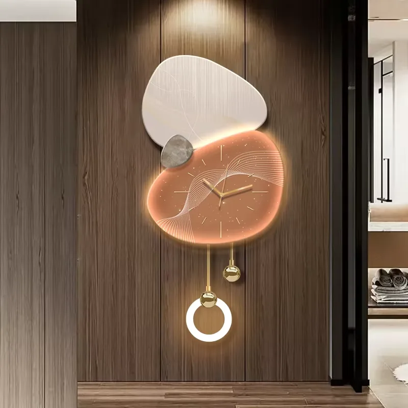 Art Abstraction Stone Acrylic LED Paintings Corridor Background Wall Metal Pendant Art Decor Painting