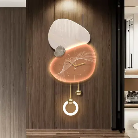 Art Abstraction Stone Acrylic LED Paintings Corridor Background Wall Metal Pendant Art Decor Painting