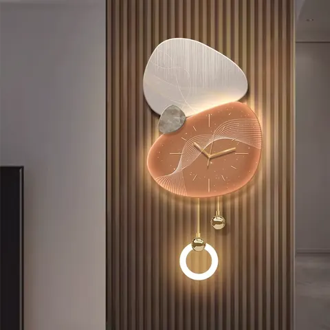 Art Abstraction Stone Acrylic LED Paintings Corridor Background Wall Metal Pendant Art Decor Painting