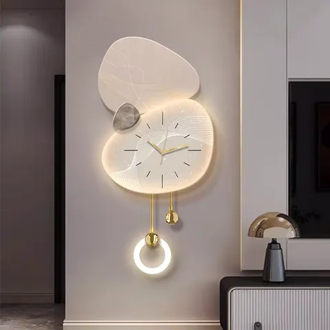 Art Abstraction Stone Acrylic LED Paintings Corridor Background Wall Metal Pendant Art Decor Painting