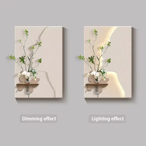 Art Characters Sandstone Home Furnishings Decorative Painting Hydroponic Plants Glowed LED Decor Painting