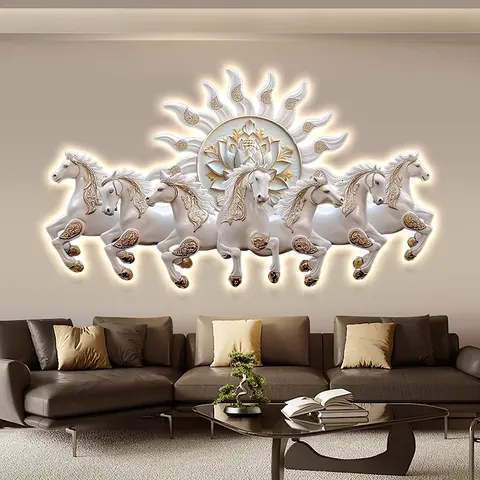 Art Deco Design Style and the Horizontal Pattern of Light Emanating From the Backs of the Seven Horses
