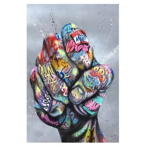 Art Deco Graffiti Art Posters and Prints on Canvas Wall Art for Birthday Living Room Home Decor