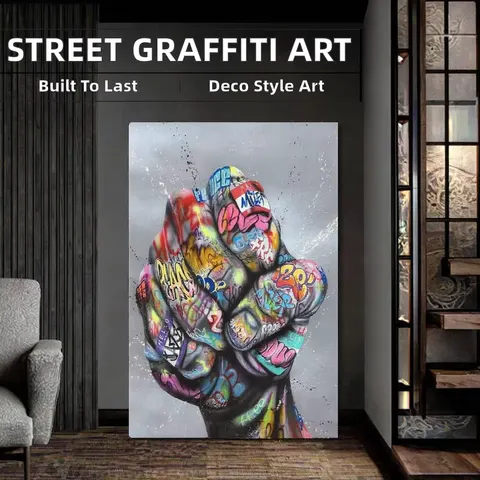 Art Deco Graffiti Art Posters and Prints on Canvas Wall Art for Birthday Living Room Home Decor