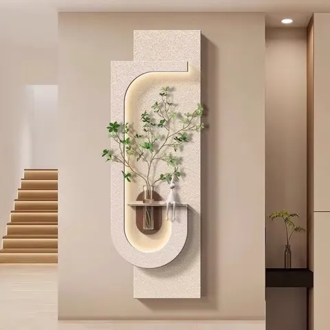 Art Decor LED Painting  Bedroom Bedside Sandstone Painting Simplicity Atmosphere Creativity Hydroponic Green Plants