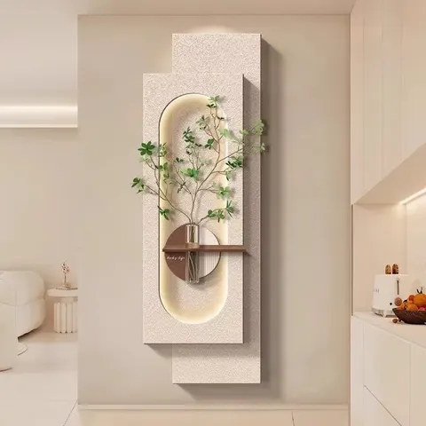 Art Decor LED Painting  Bedroom Bedside Sandstone Painting Simplicity Atmosphere Creativity Hydroponic Green Plants