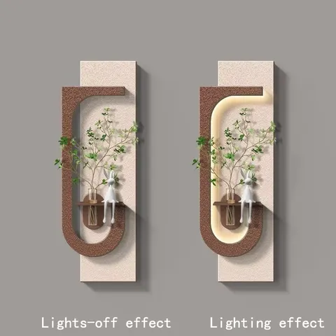 Art Decor LED Painting  Bedroom Bedside Sandstone Painting Simplicity Atmosphere Creativity Hydroponic Green Plants