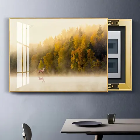 Art Decor Painting on the Electrical Box Cover Modern Light Luxury Power Switch Cover Crystal Porcelain Painting
