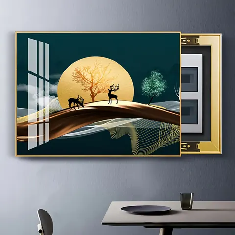 Art Decor Painting on the Electrical Box Cover Modern Light Luxury Power Switch Cover Crystal Porcelain Painting