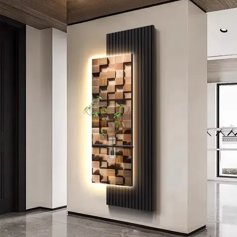 Art Home Decor Paintings Living Room Sofa Background Wall Sandstone Hanging Paintings Luxury Hydroponic Green Plants