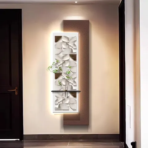 Art Home Decor Paintings Living Room Sofa Background Wall Sandstone Hanging Paintings Luxury Hydroponic Green Plants
