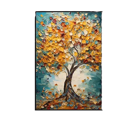 Artwork Customized Handmade Large Art Deco Tree Oil Painting Canvas Wall Art Hanging Home Decor