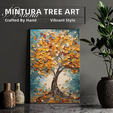 Artwork Customized Handmade Large Art Deco Tree Oil Painting Canvas Wall Art Hanging Home Decor