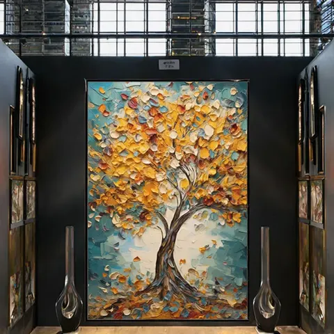 Artwork Customized Handmade Large Art Deco Tree Oil Painting Canvas Wall Art Hanging Home Decor