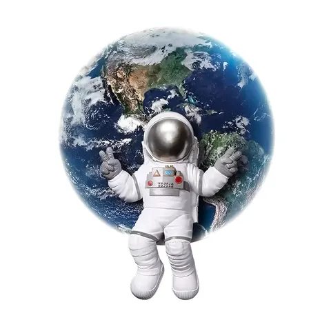 Astronaut Entrance Wall Art Home Decor Led Light Painting Cartoon Bedroom Bed Crystal Porcelain Painting