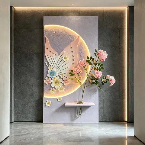 Atmosphere Simplicity Background Wall LED Decor Painting  Style Butterfly Entrance Hall Art Home Decor Painting