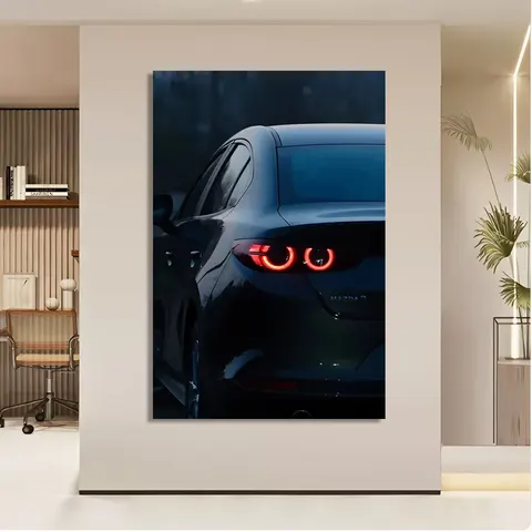 Atmospheric Sports Car Taillight LED Light Wall Art Home Decor Painting Corridor Background Wall Frameless Acrylic Painting