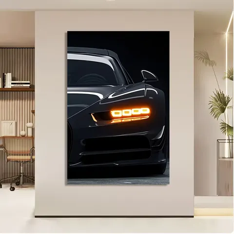 Atmospheric Sports Car Taillight LED Light Wall Art Home Decor Painting Corridor Background Wall Frameless Acrylic Painting