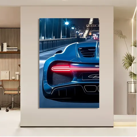 Atmospheric Sports Car Taillight LED Light Wall Art Home Decor Painting Corridor Background Wall Frameless Acrylic Painting