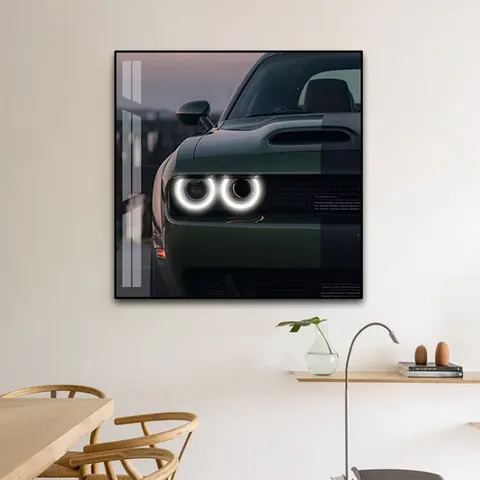 Automobile Theme Art Decor Led Paintings KTV E-sports Room Background Wall Crystal Painting