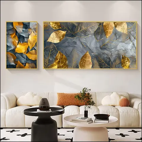 Autumn Wind Leaves Falling Combination Art Home Decor Painting Sofa Background Wall Crystal Porcelain Painting