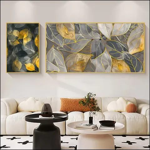 Autumn Wind Leaves Falling Combination Art Home Decor Painting Sofa Background Wall Crystal Porcelain Painting