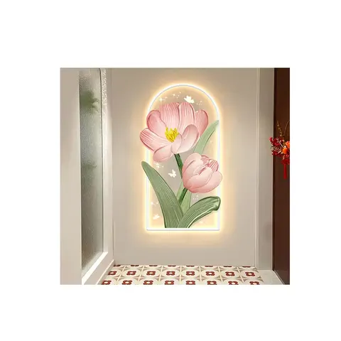 Back with Back-up Decorative Painting Crystal Porcelain Painting Mural Diamond Hanging Art Home Decorative Painting LED Lights