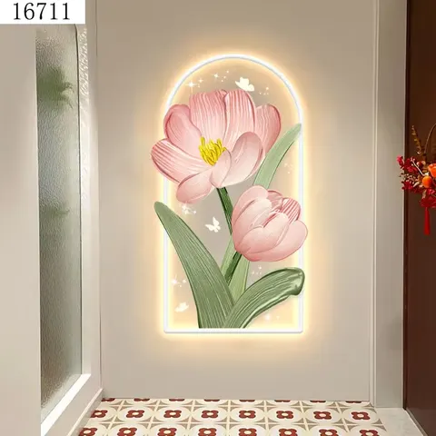 抽象 单幅 装饰画 现代简约 客厅背景墙挂画 LED带灯画
