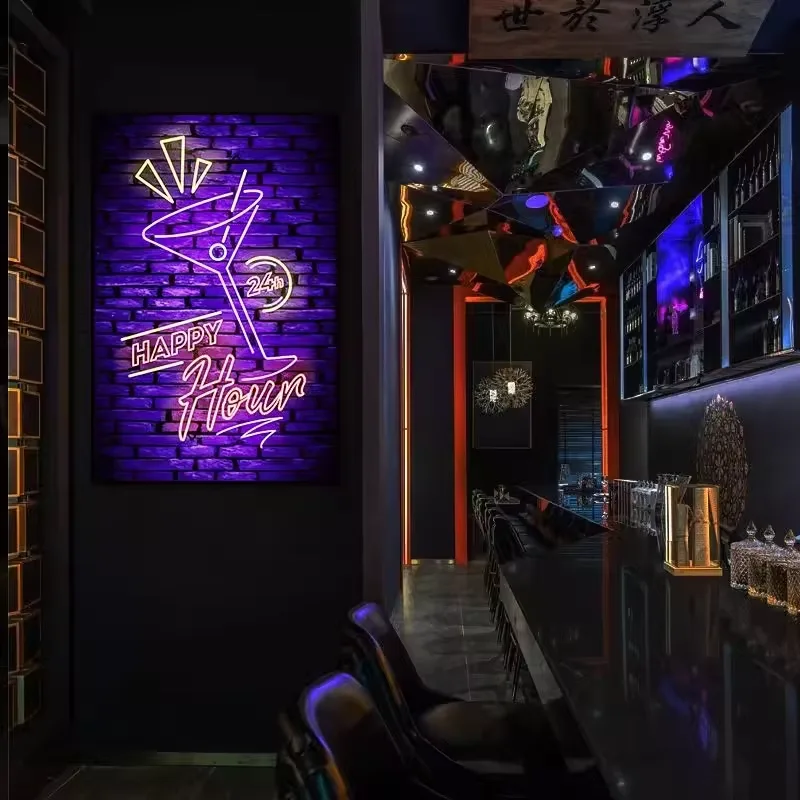 Bar Music Restaurant Neon Light Decor Painting Pub Beer Propagate Advertising Wall Art Home Decor Painting