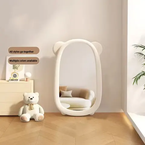 Bear Full-body Floor Mirror Girl Bedroom Net Red Dressing Mirror Clothing Store Home Wall-mounted Room Mirror