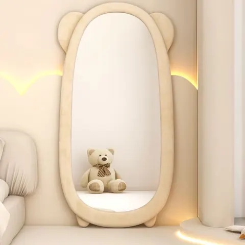 Bear Full-body Floor Mirror Girl Bedroom Net Red Dressing Mirror Clothing Store Home Wall-mounted Room Mirror