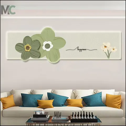 Bedroom Bedside Led Wall Art Decoration Modern Simple Homestay Master Bedroom Crystal Painting Hotel Background Wall Painting