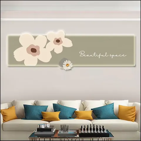 Bedroom Bedside Led Wall Art Decoration Modern Simple Homestay Master Bedroom Crystal Painting Hotel Background Wall Painting