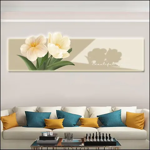 Bedroom Bedside Led Wall Art Decoration Modern Simple Homestay Master Bedroom Crystal Painting Hotel Background Wall Painting