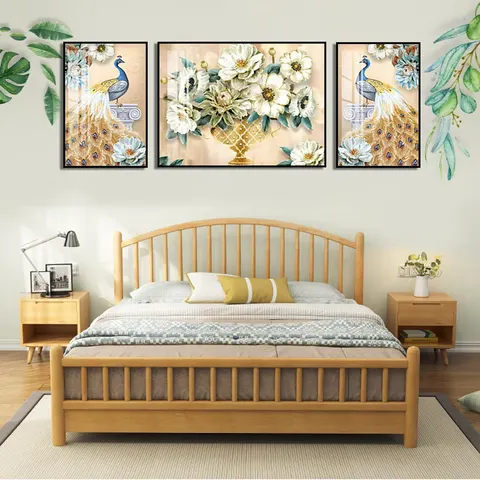 孔雀 单幅 装饰画 现代简约 客厅背景墙挂画 晶瓷画