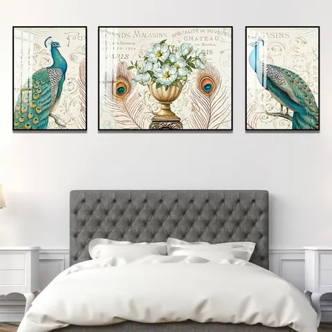 孔雀 单幅 装饰画 现代简约 客厅背景墙挂画 晶瓷画