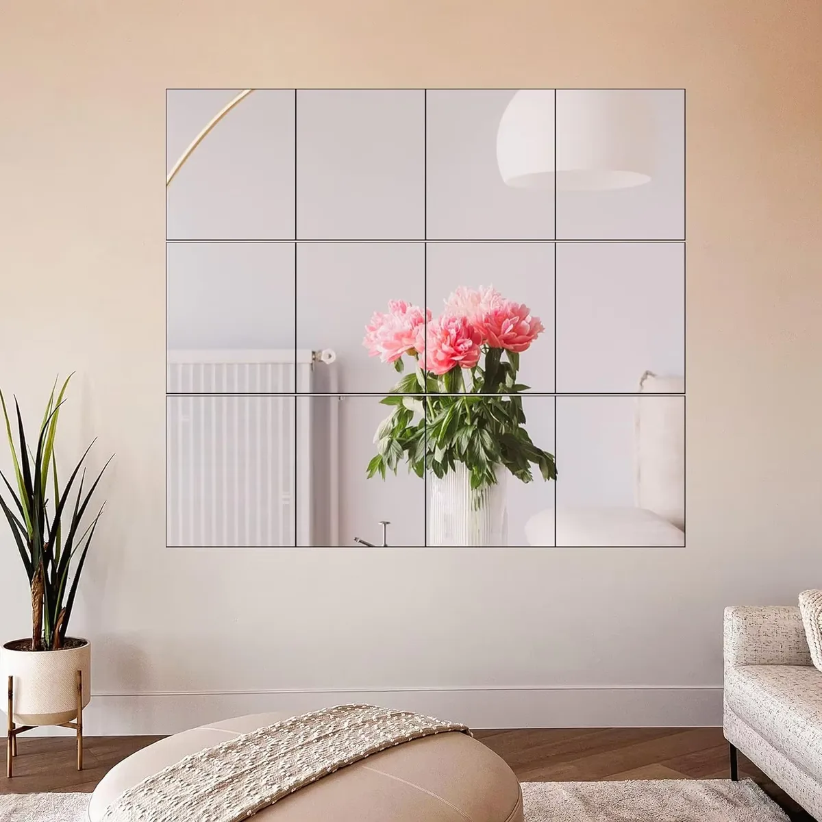 Best-selling Dressing and Cosmetic Bathroom Wall Art Decor Splicing Mirror Square Sticky Mirrors for College and Room Mirror