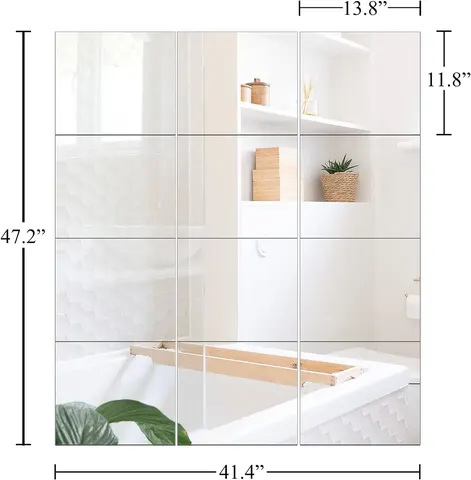 Best-selling Dressing and Cosmetic Bathroom Wall Art Decor Splicing Mirror Square Sticky Mirrors for College and Room Mirror