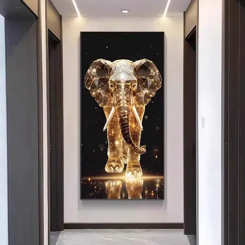 动物 单幅 装饰画 现代简约 玄关背景墙挂画 LED带灯画