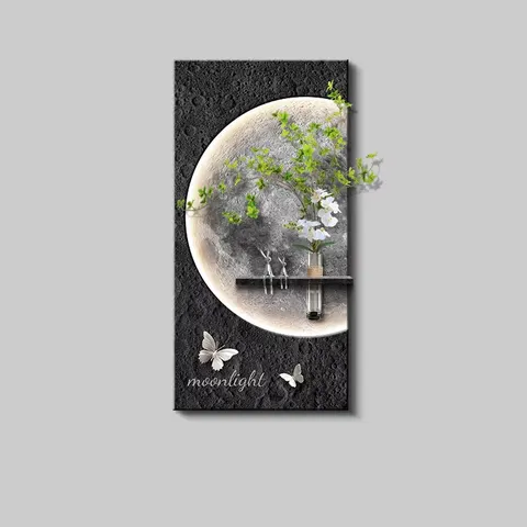 抽象 单幅 装饰画 现代简约 玄关背景墙挂画 LED带灯画