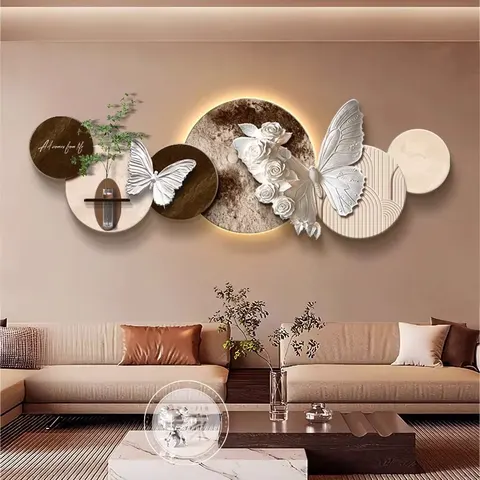 Black and White Simplicity Sofa Background Wall Art Home Decoration Paintings Hydroponic Plants Sandstone Fabric LED Painting