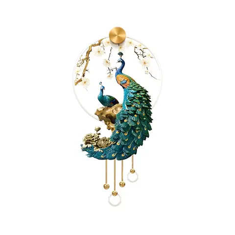 孔雀 单幅 装饰画 现代简约 玄关背景墙挂画 LED带灯画