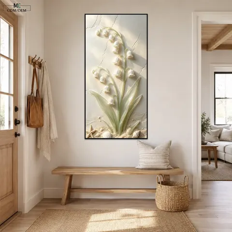 Botanical Wall Art Floral Decorative Painting Entryway Wall Decor Vertical Framed Artwork  Luxury Home Wall Decor