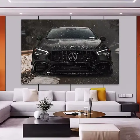 抽象 单幅 装饰画 现代简约 卧室背景墙挂画 LED带灯画